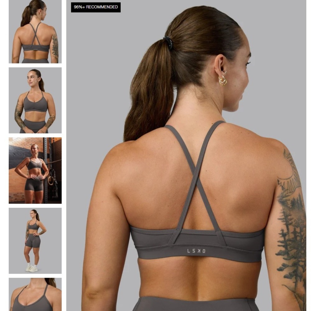 LSKD Clarity Sports Bra Plum Berry Ruched Women's Large NWT NEW - Picture 6 of 16
